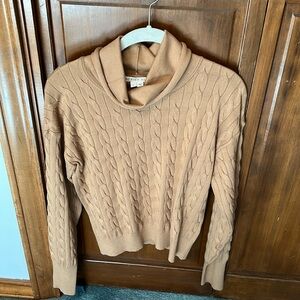 Camel cable sweater